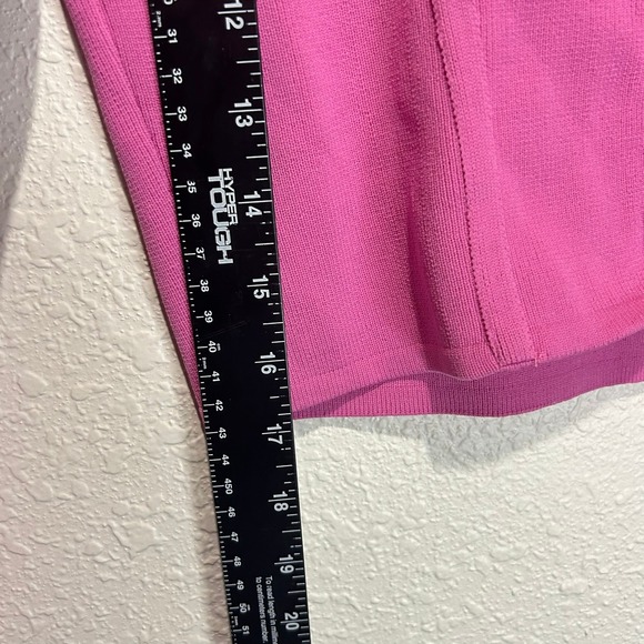 Happily Grey Cropped Knit Top Square Neck Long Sleeve Pink Fitted M - Picture 5 of 7